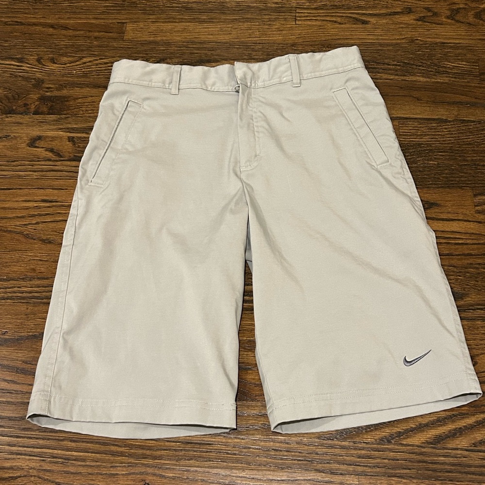 Nike Boys Beige Flat Front Shorts